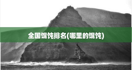 全国馄饨排名(哪里的馄饨)