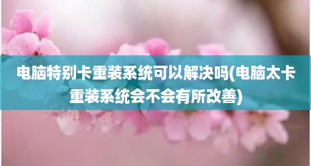 电脑特别卡重装系统可以解决吗(电脑太卡重装系统会不会有所改善)