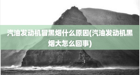汽油发动机冒黑烟什么原因(汽油发动机黑烟大怎么回事)