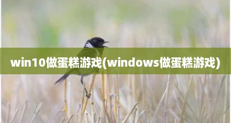 win10做蛋糕游戏(windows做蛋糕游戏)