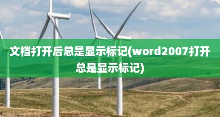 文档打开后总是显示标记(word2007打开总是显示标记)