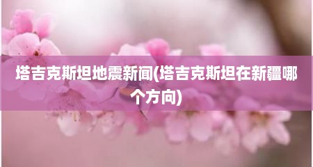 塔吉克斯坦地震新闻(塔吉克斯坦在新疆哪个方向)