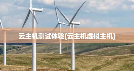 云主机测试体验(云主机虚拟主机)