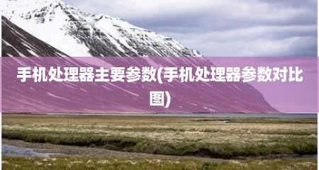 手机处理器主要参数(手机处理器参数对比图)