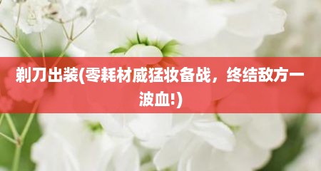 剃刀出装(零耗材威猛妆备战，终结敌方一波血!)