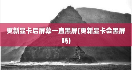 更新显卡后屏幕一直黑屏(更新显卡会黑屏吗)