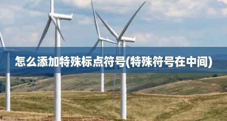 怎么添加特殊标点符号(特殊符号在中间)