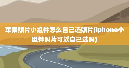 苹果照片小组件怎么自己选照片(iphone小组件照片可以自己选吗)