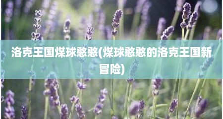 洛克王国煤球憨憨(煤球憨憨的洛克王国新冒险)