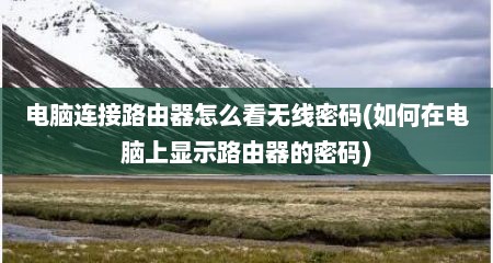 电脑连接路由器怎么看无线密码(如何在电脑上显示路由器的密码)