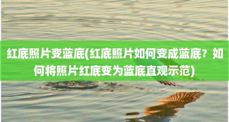 红底照片变蓝底(红底照片如何变成蓝底？如何将照片红底变为蓝底直观示范)