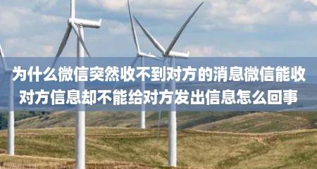 为什么微信突然收不到对方的消息微信能收对方信息却不能给对方发出信息怎么回事