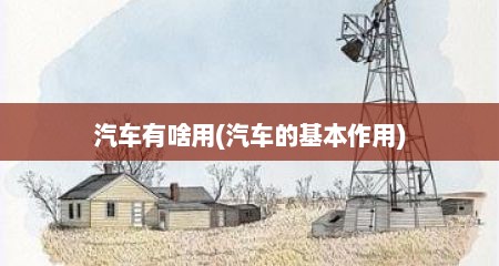 汽车有啥用(汽车的基本作用)