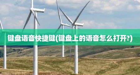 键盘语音快捷键(键盘上的语音怎么打开?)
