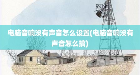 电脑音响没有声音怎么设置(电脑音响没有声音怎么搞)