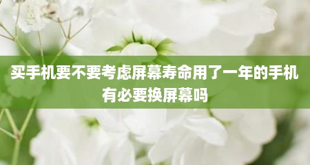 买手机要不要考虑屏幕寿命用了一年的手机有必要换屏幕吗