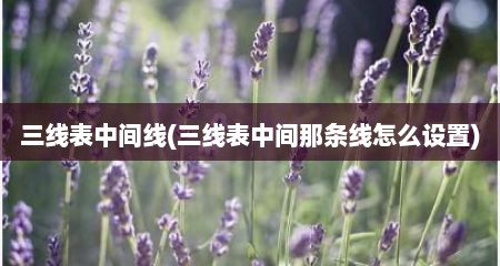 三线表中间线(三线表中间那条线怎么设置)