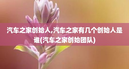 汽车之家创始人,汽车之家有几个创始人是谁(汽车之家创始团队)