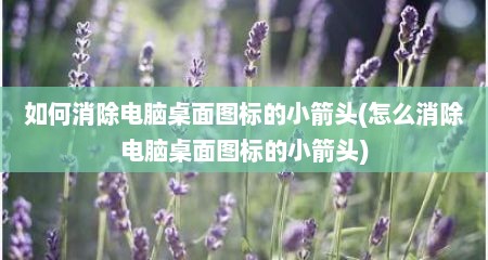 如何消除电脑桌面图标的小箭头(怎么消除电脑桌面图标的小箭头)