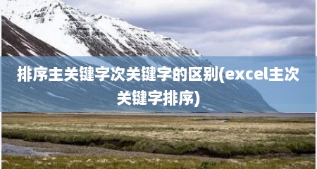 排序主关键字次关键字的区别(excel主次关键字排序)