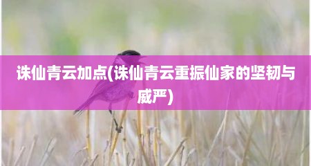 诛仙青云加点(诛仙青云重振仙家的坚韧与威严)