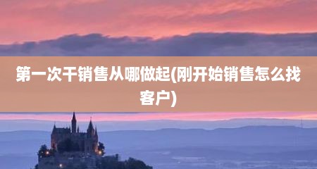 第一次干销售从哪做起(刚开始销售怎么找客户)