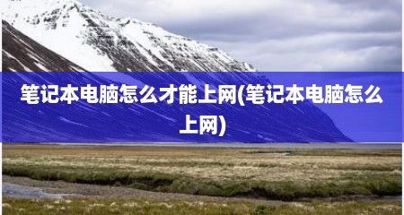 笔记本电脑怎么才能上网(笔记本电脑怎么上网)