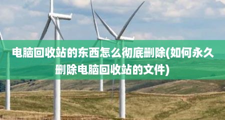 电脑回收站的东西怎么彻底删除(如何永久删除电脑回收站的文件)