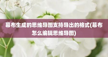 幕布生成的思维导图支持导出的格式(幕布怎么编辑思维导图)