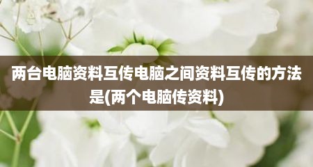 两台电脑资料互传电脑之间资料互传的方法是(两个电脑传资料)