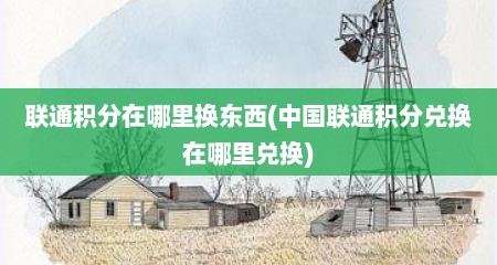 联通积分在哪里换东西(中国联通积分兑换在哪里兑换)