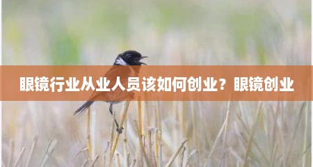 眼镜行业从业人员该如何创业？眼镜创业