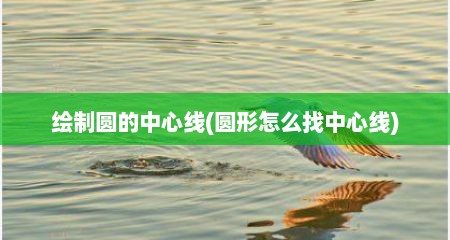 绘制圆的中心线(圆形怎么找中心线)