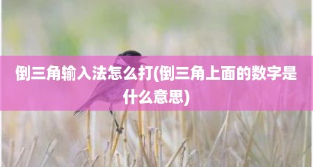 倒三角输入法怎么打(倒三角上面的数字是什么意思)