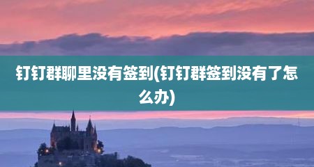 钉钉群聊里没有签到(钉钉群签到没有了怎么办)
