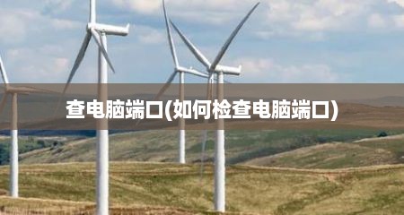 查电脑端口(如何检查电脑端口)
