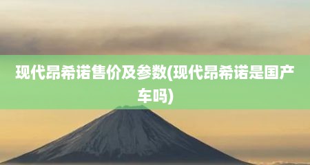 现代昂希诺售价及参数(现代昂希诺是国产车吗)