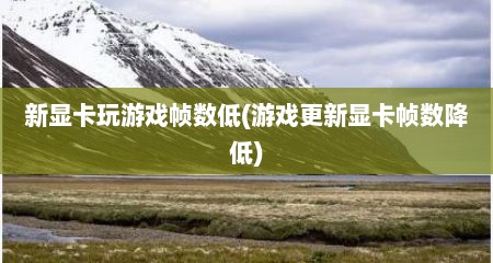 新显卡玩游戏帧数低(游戏更新显卡帧数降低)