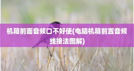 机箱前面音频口不好使(电脑机箱前置音频线接法图解)