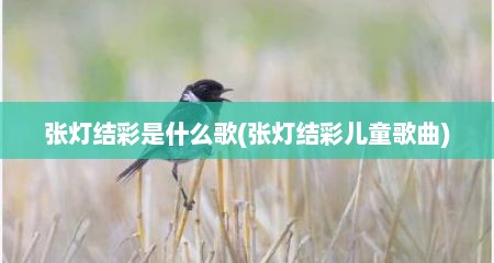 张灯结彩是什么歌(张灯结彩儿童歌曲)