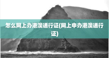 怎么网上办港澳通行证(网上申办港澳通行证)