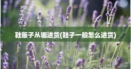 鞋贩子从哪进货(鞋子一般怎么进货)