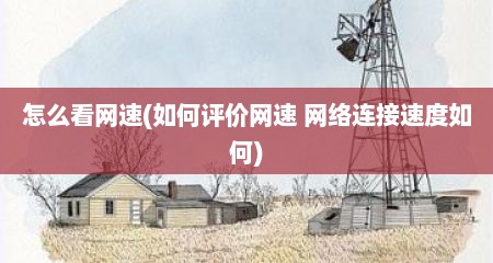 怎么看网速(如何评价网速 网络连接速度如何)