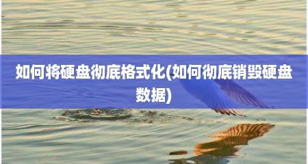 如何将硬盘彻底格式化(如何彻底销毁硬盘数据)