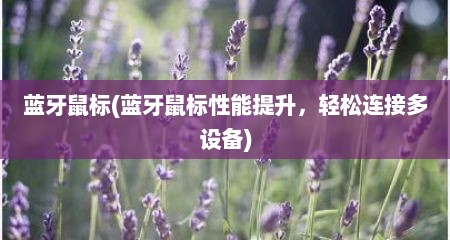 蓝牙鼠标(蓝牙鼠标性能提升，轻松连接多设备)