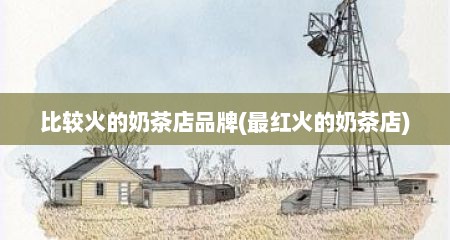 比较火的奶茶店品牌(最红火的奶茶店)