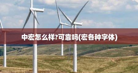 中宏怎么样?可靠吗(宏各种字体)