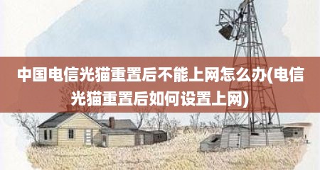 中国电信光猫重置后不能上网怎么办(电信光猫重置后如何设置上网)
