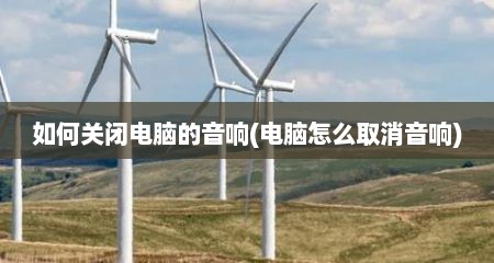 如何关闭电脑的音响(电脑怎么取消音响)