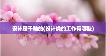 设计是干啥的(设计类的工作有哪些)